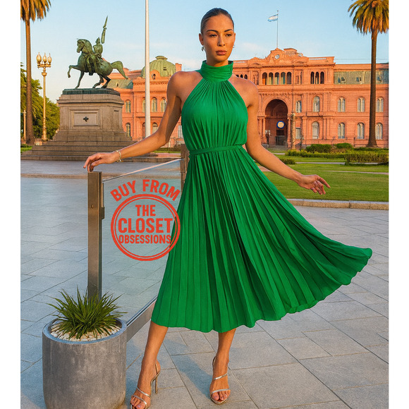 RARE!!! MANGO BLOGGER FAVE!!! Halter Midi Dress NWT - Picture 4 of 16